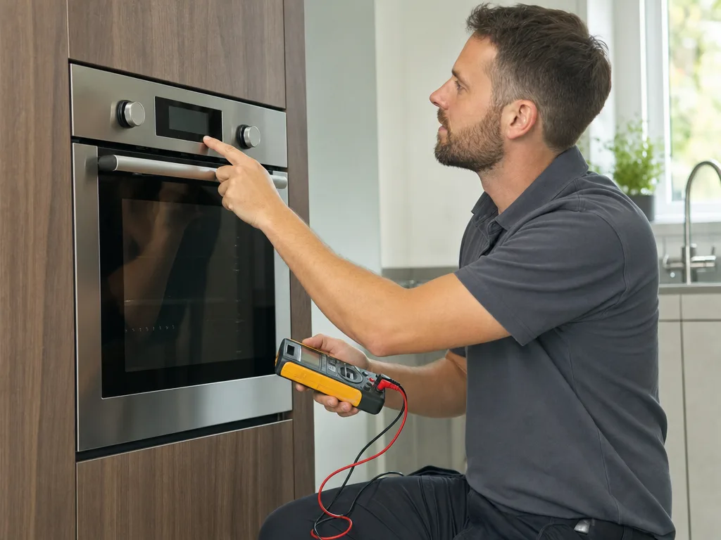 Wolf Oven not heating (element / igniter / relay) &mdash; Technician testing an oven's control panel and display