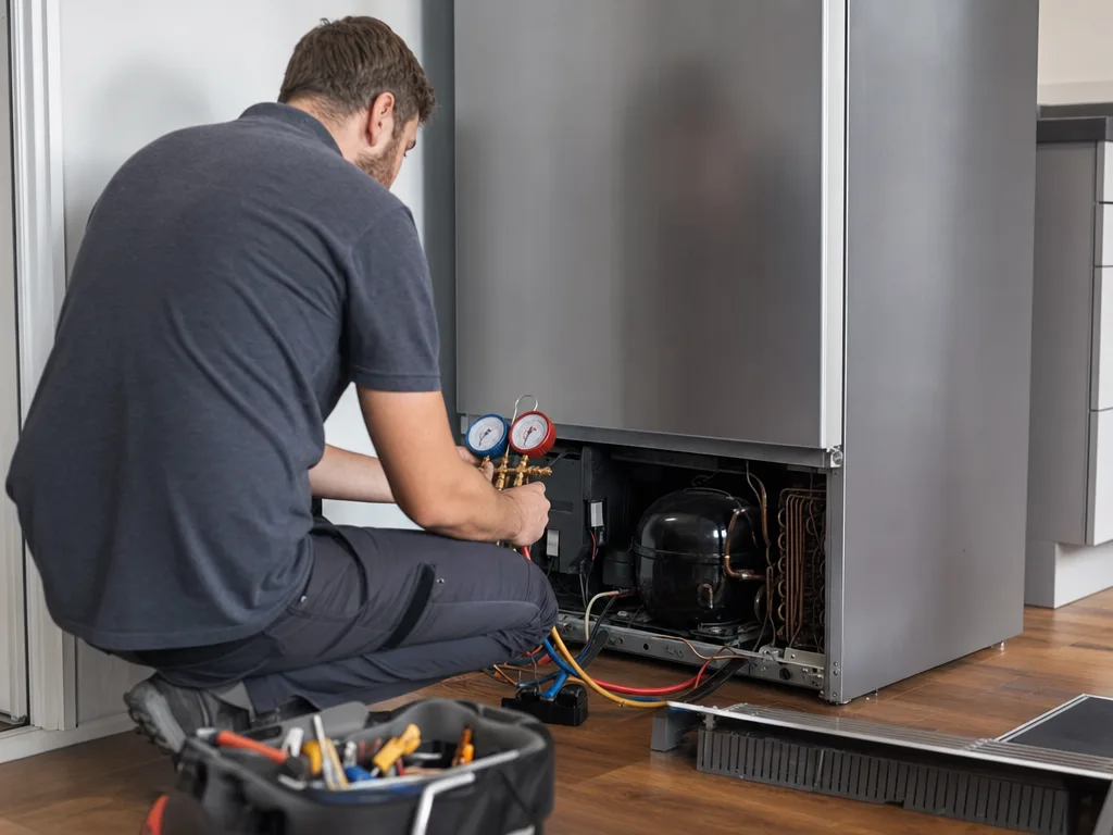 Sub-Zero Making Loud Noise &mdash; Technician diagnosing a refrigerator's compressor and condenser coils